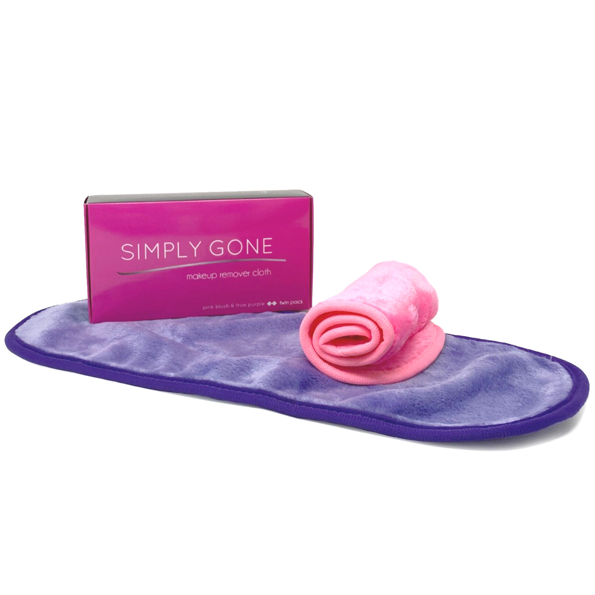 Makeup Remover Cloths 2 Pack Purple & Pink