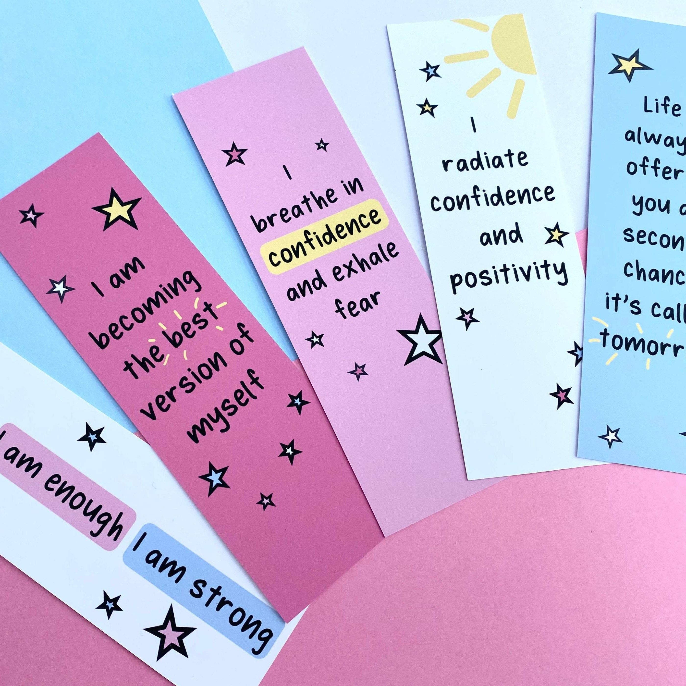 Pack of 5 Bookmarks | Affirmation bookmarks