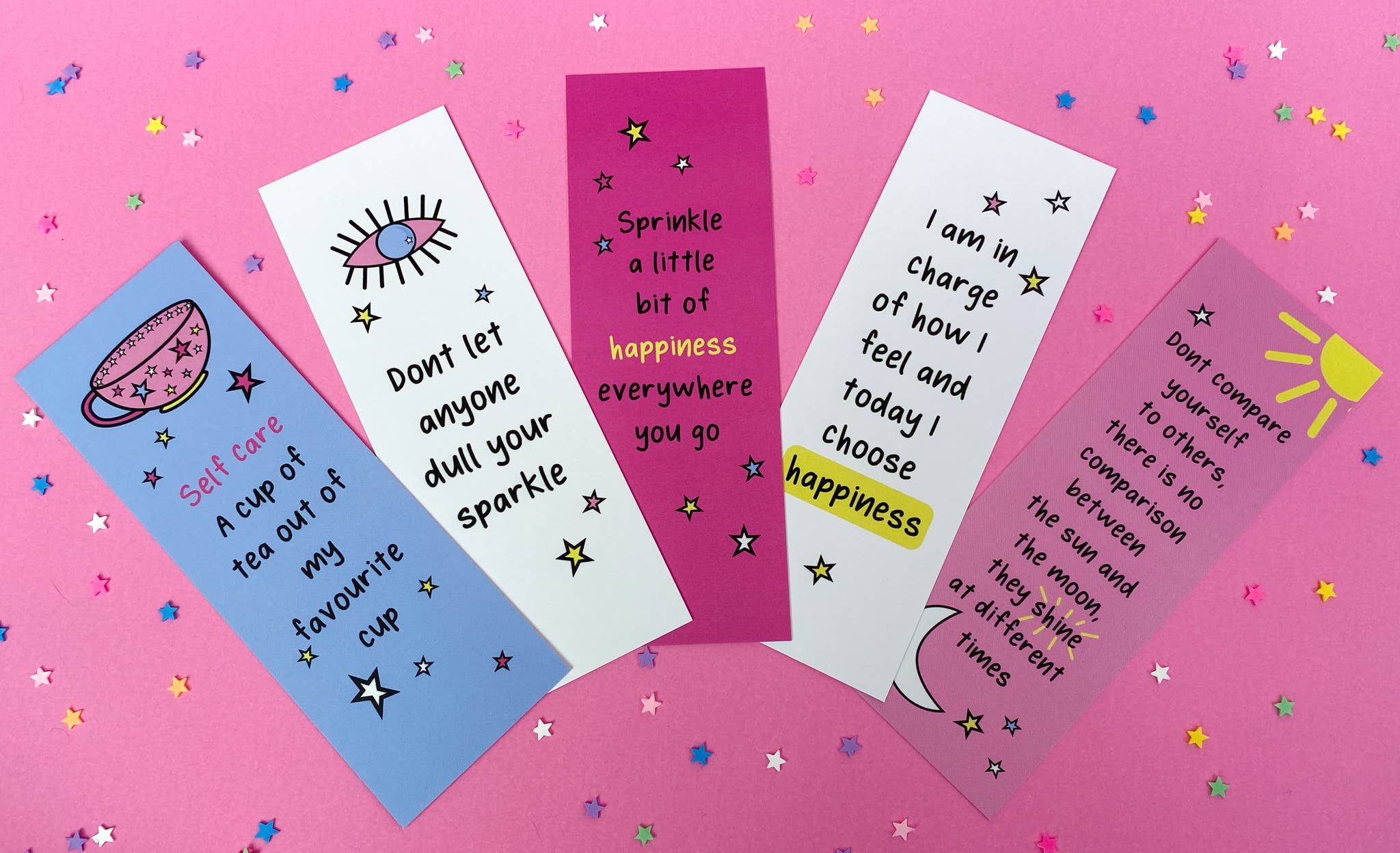 Cup of Positivi-tea affirmation bookmarks Pack of 5