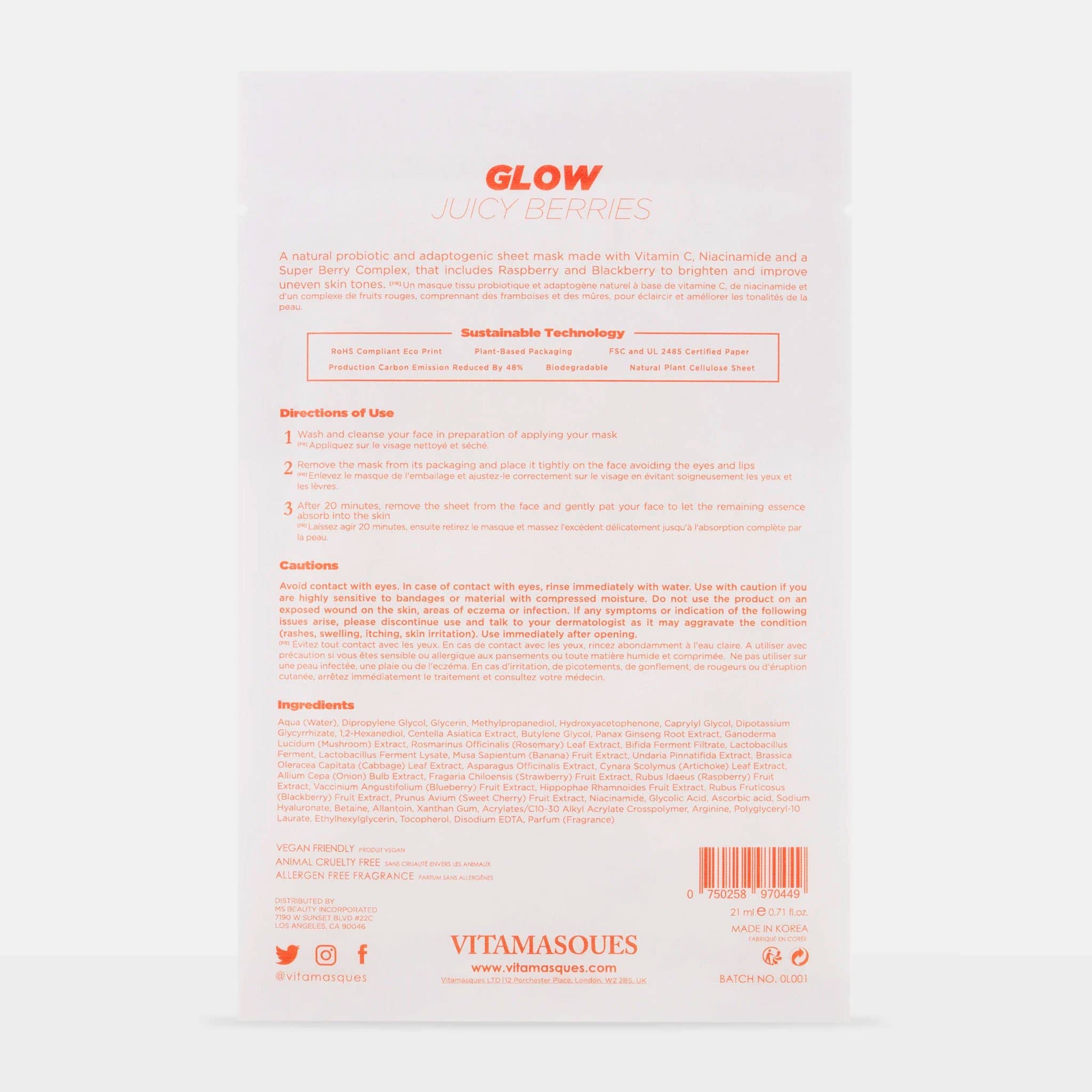 Vitamasques Face Sheet Mask - Glow