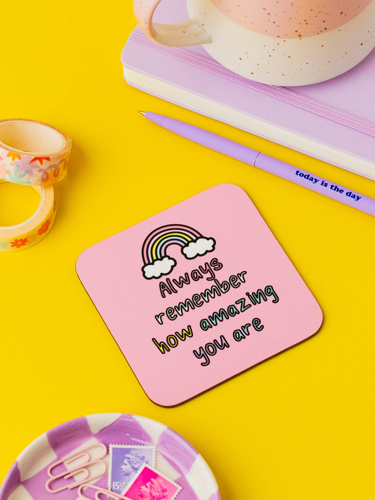 Rainbow Always Remember Coaster