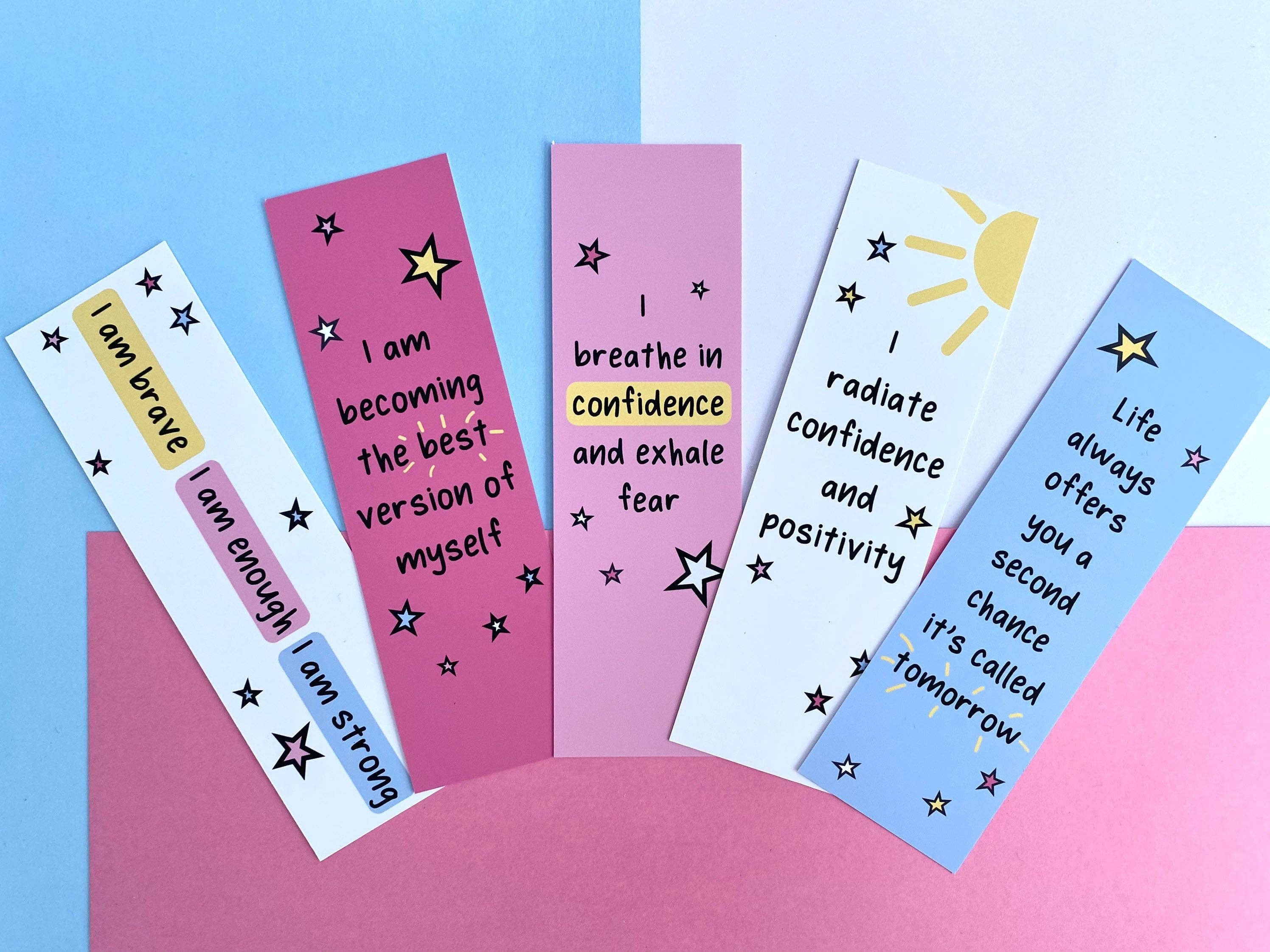 Pack of 5 Bookmarks | Affirmation bookmarks