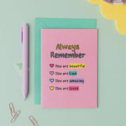 Always Remember Affirmation Greeting Card