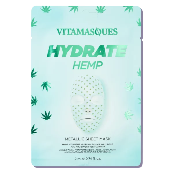 hydrate hemp metallic face sheet mask vitamasques 1